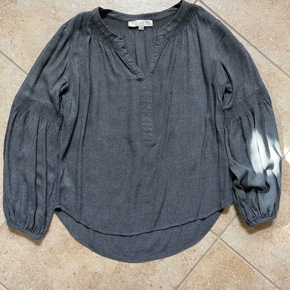 Ann Taylor LOFT Petite Womens Peasant Blouse